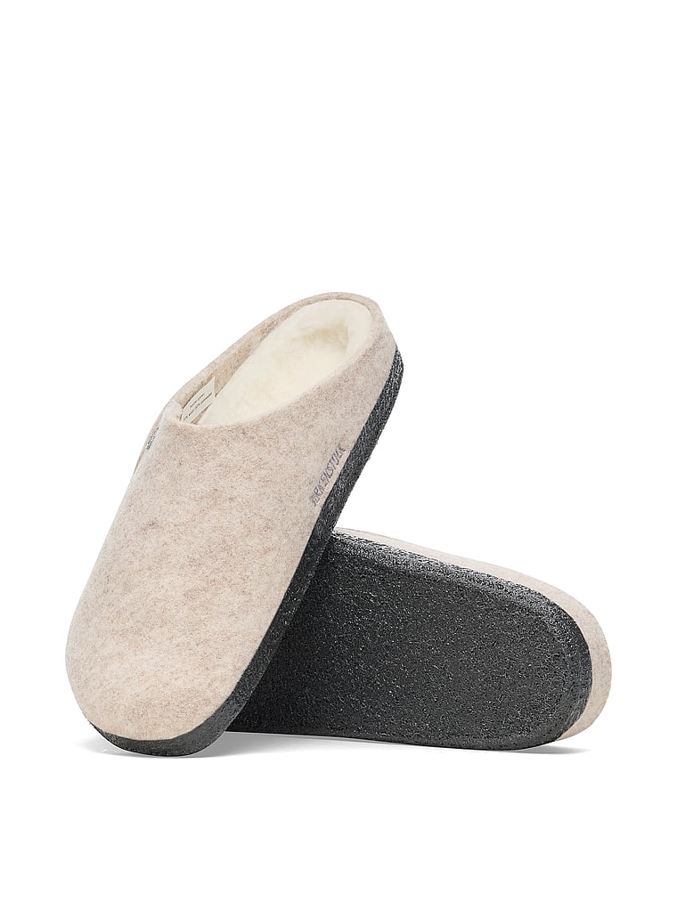 Birkenstock Zermatt Shearling Slippers, White/Ivory, offModelBack, 3 of 4