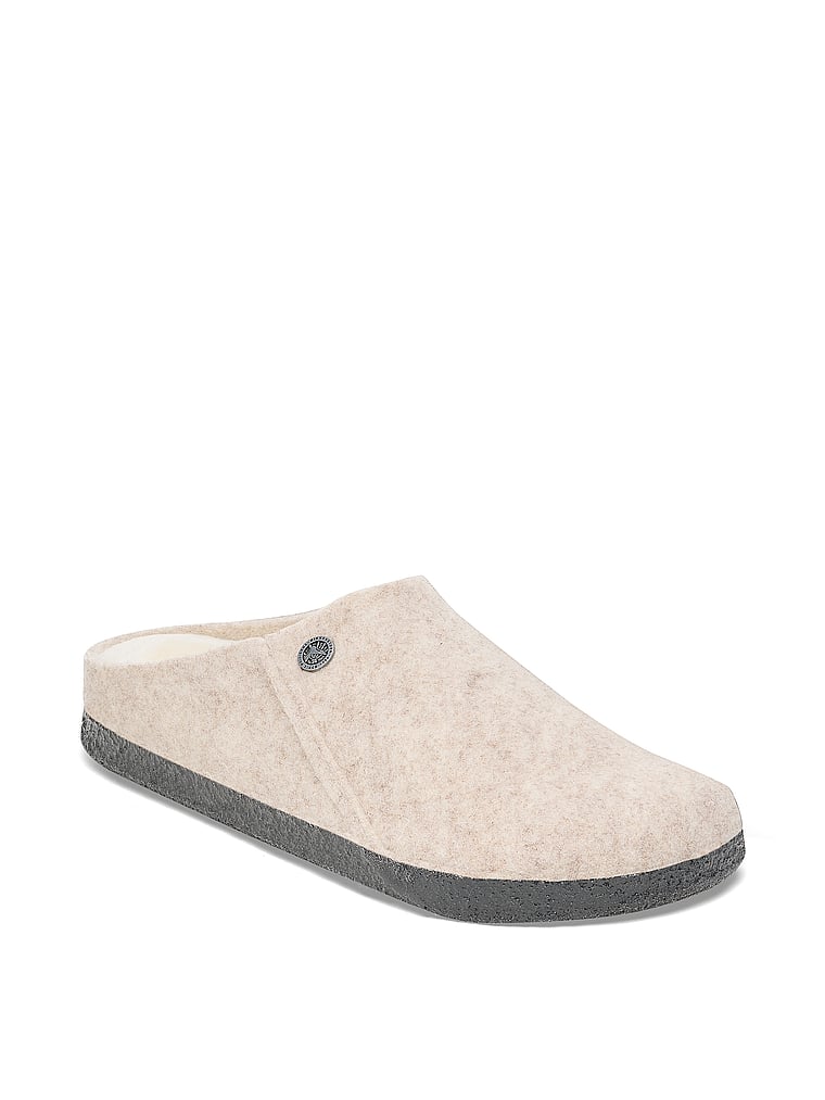 Birkenstock Zermatt Shearling Slippers, White/Ivory, offModelFront, 2 of 4