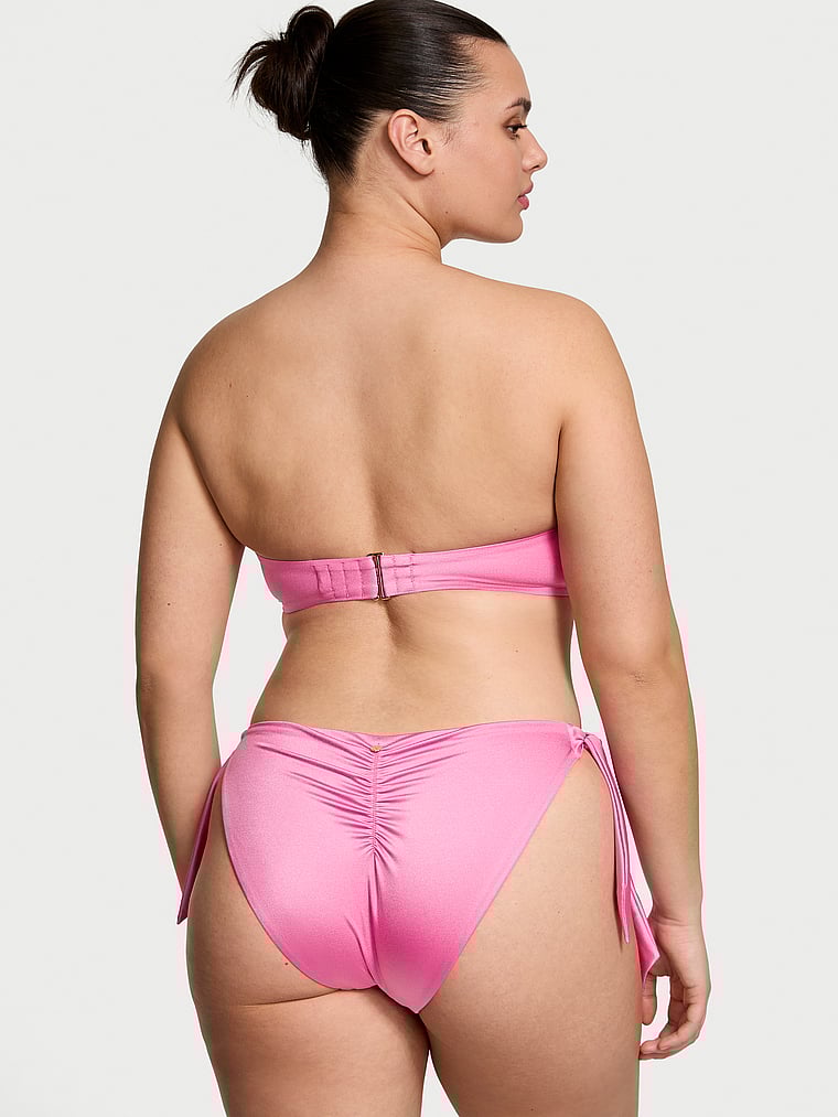 Victoria's Secret, Victoria's Secret Swim VS Archives Bow Bandeau Strapless Bikini Top, New Peony, onModelBack, 2 of 3 Karmi is 5'10" or 178cm and wears 34DD (E) or Large