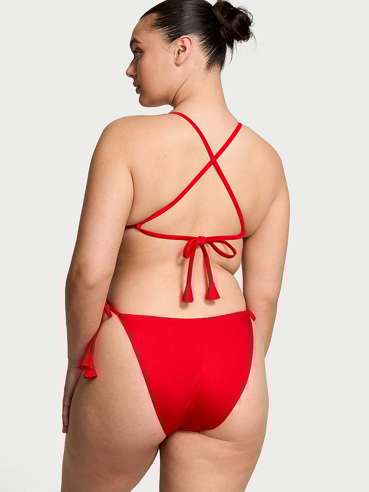 Victoria's Secret, Victoria's Secret Swim Rosette Shine Triangle Bikini Top, onModelBack, 2 of 3