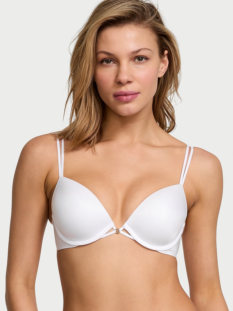 Victoria's Secret, Very Sexy Smooth Push-Up Bra, VS White, onModelFront, 1 of 3 Aga is 5'10" or 178cm and wears 32B or Small