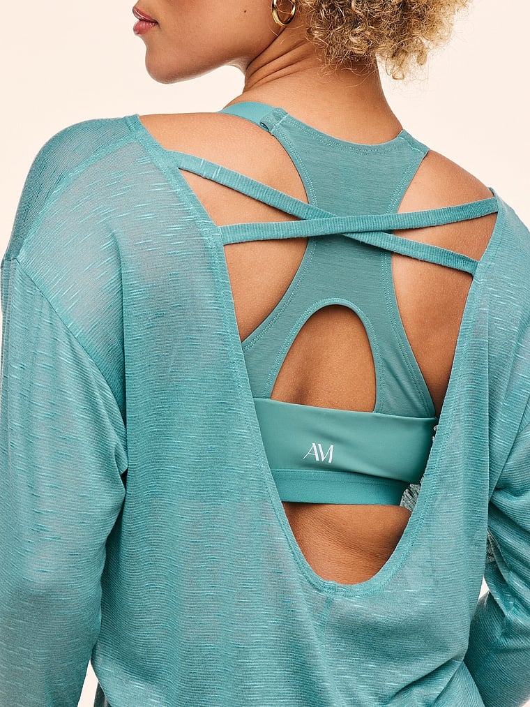 Victoria's Secret, Adore Me Mallory Long Sleeve Tee, Bristol Blue, detail, 4 of 4