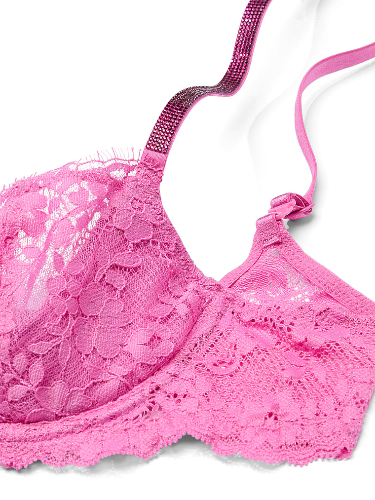 Victoria's Secret, Dream Angels Wicked Twinkle Lace Unlined Balconette Bra, onModelBack, 2 of 5