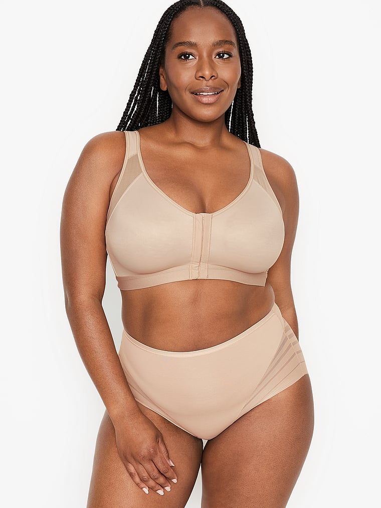 Victoria's Secret, Leonisa Shapewear Moderate Compression Undetectable Contouring Panty, Beige, onModelSide, 5 of 5