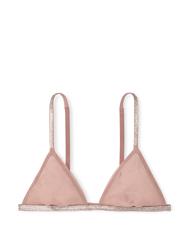 Victoria's Secret, Very Sexy Sheer Shine Triangle Bralette, Almond Beige, offModelFront, 2 of 5