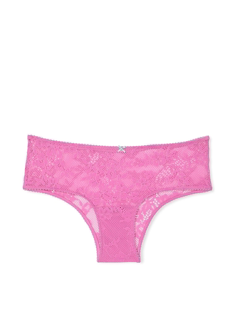 Victoria's Secret, Victoria's Secret Tease Lace Cheeky Panty, New Peony & Waterfall, offModelFront, 2 of 4