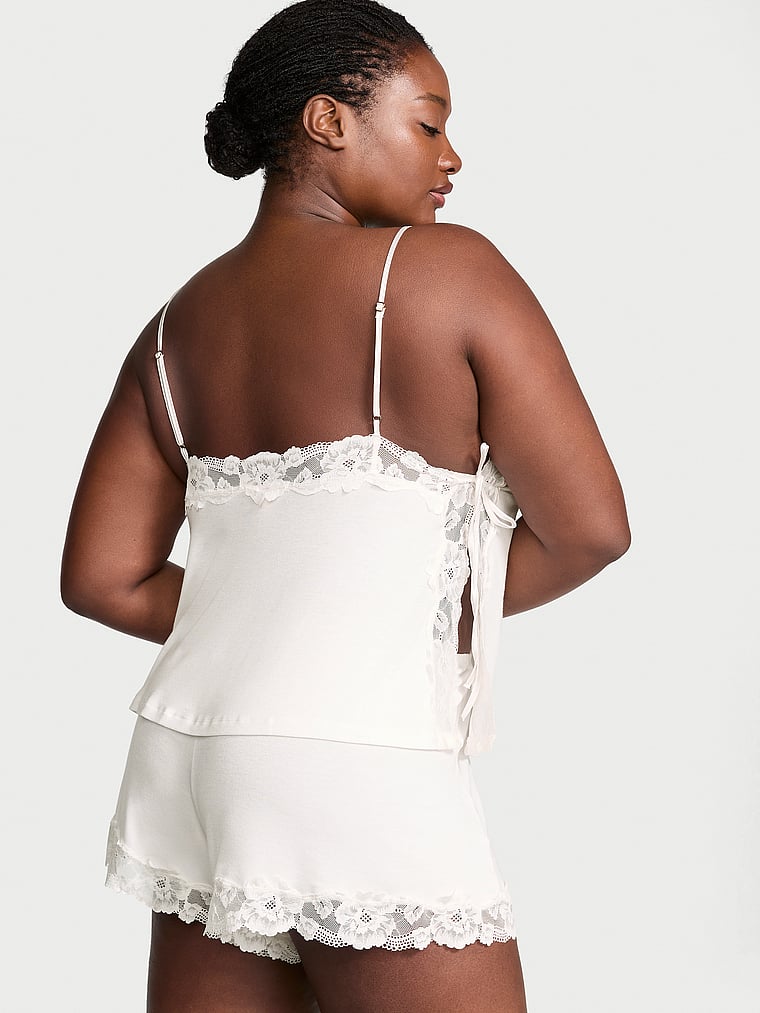 SoSoft™ Modal Ribbed Lace-Trim Cami & Shorts Set