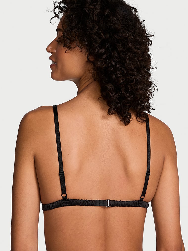 Victoria's Secret, Very Sexy Sheer Shine Triangle Bralette, Black, onModelBack, 2 of 5 Nikita is 5'10" and wears 34B or Small