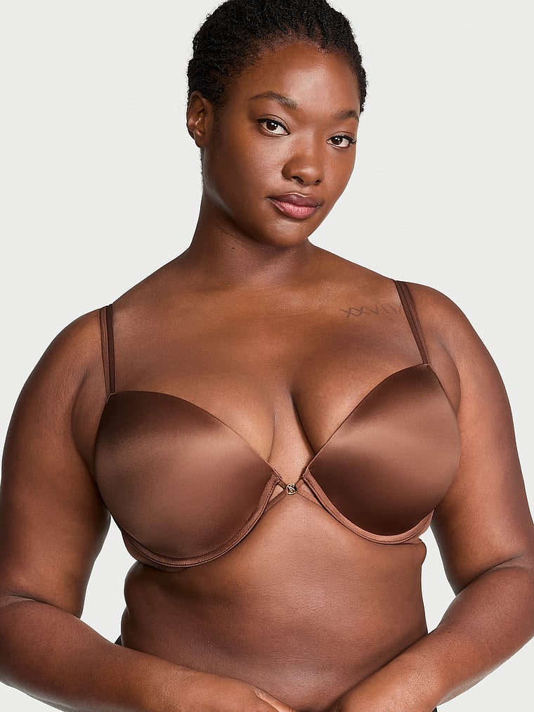 Victoria's Secret, Very Sexy Smooth Push-Up Bra, Mousse, onModelFront, 1 of 3 Grace is 5'11" or 180cm and wears 38DD (E) or Large