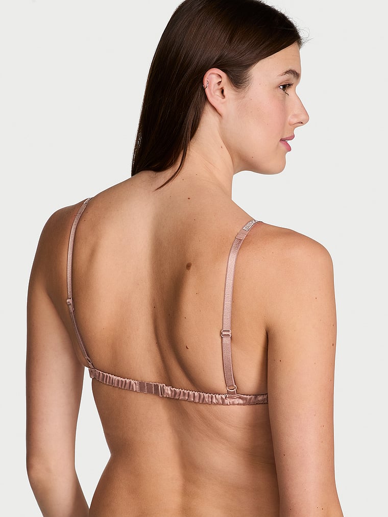 Victoria's Secret, Very Sexy Sheer Shine Triangle Bralette, Almond Beige, onModelBack, 5 of 5 Mackenzie is 5'10" and wears 34B or Small