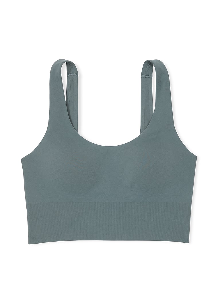 Victoria's Secret, VSX VSX Elevate™ Seamless-Comfort Sports Bra, Dark Steel, offModelFront, 3 of 3