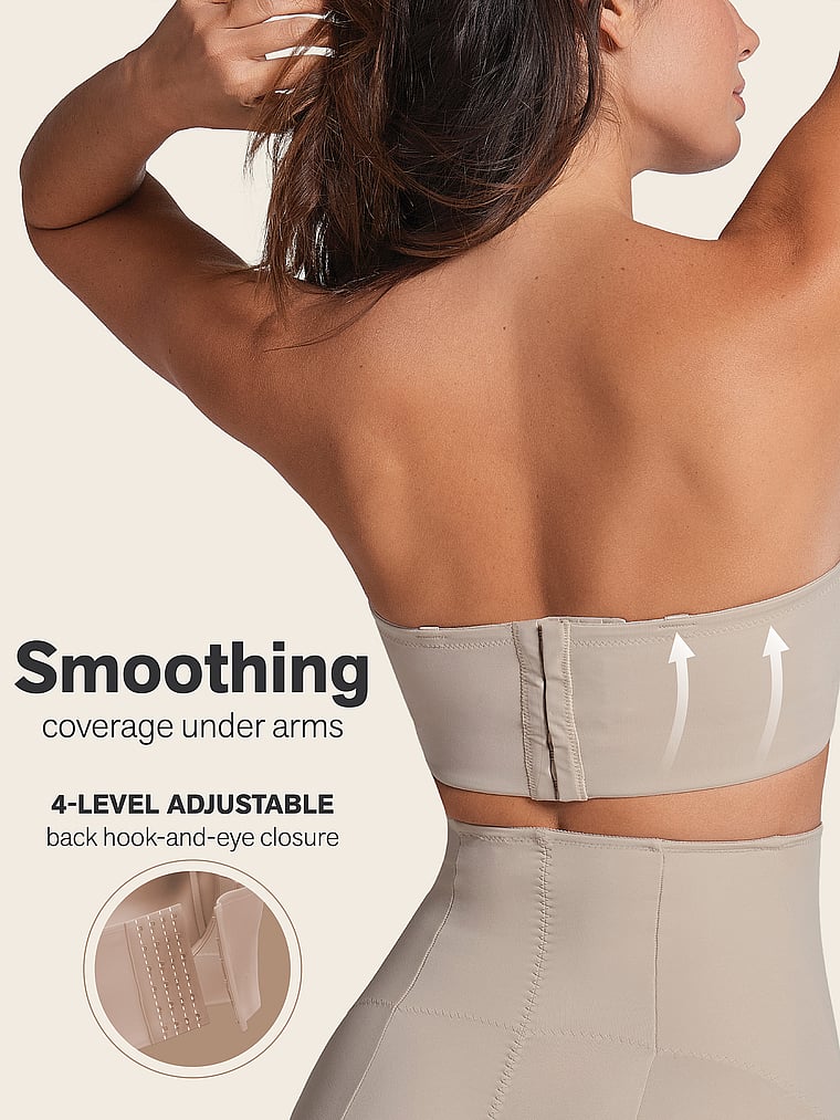 Victoria's Secret, Leonisa Shapewear Smoothing Strapless Longline Bra, onModelBack, 4 of 8