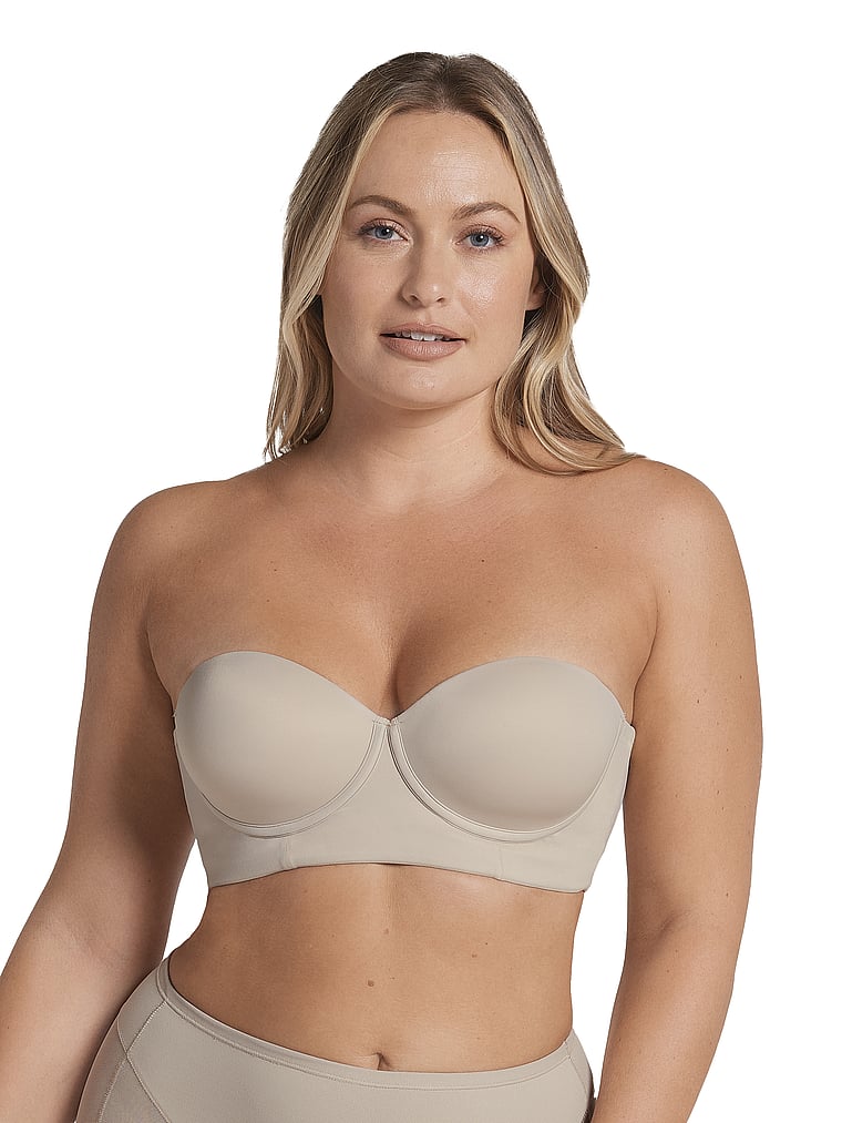 Victoria's Secret, Leonisa Shapewear Smoothing Strapless Longline Bra, onModelFront, 3 of 8