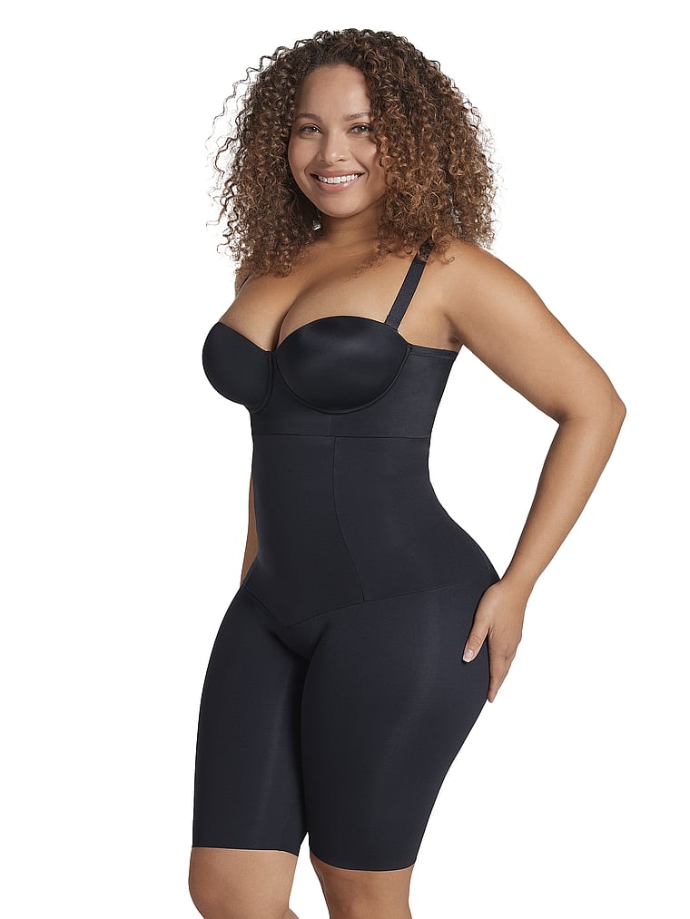 Victoria's Secret, Leonisa Shapewear Moderate Compression Extra High-Waisted Shaper Shorts, Black, onModelBack, 4 of 6