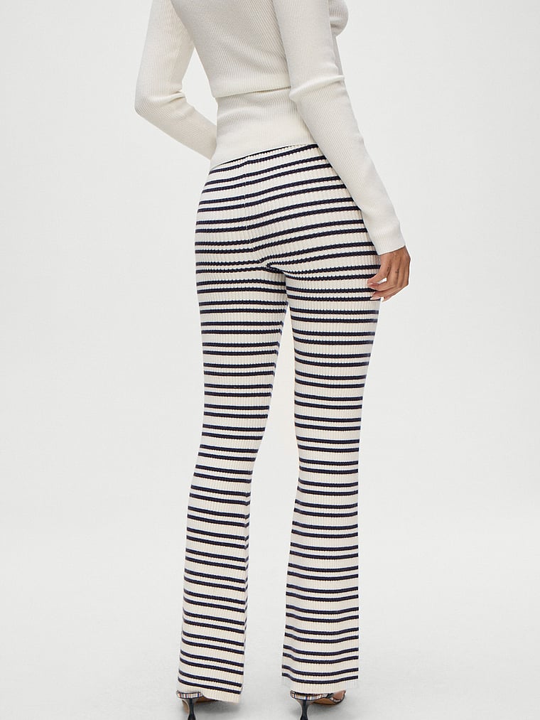 Victoria's Secret, Frankies Bikinis Camden Ribbed Knit Pants, Starlit Stripe, onModelBack, 2 of 3