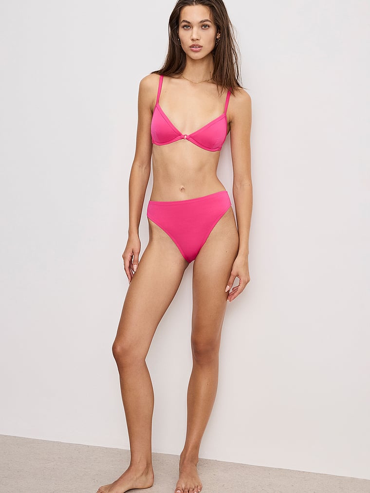 Victoria's Secret, Good American Good Waist Bikini Bottom, Ballerina Pink004, onModelBack, 2 of 2