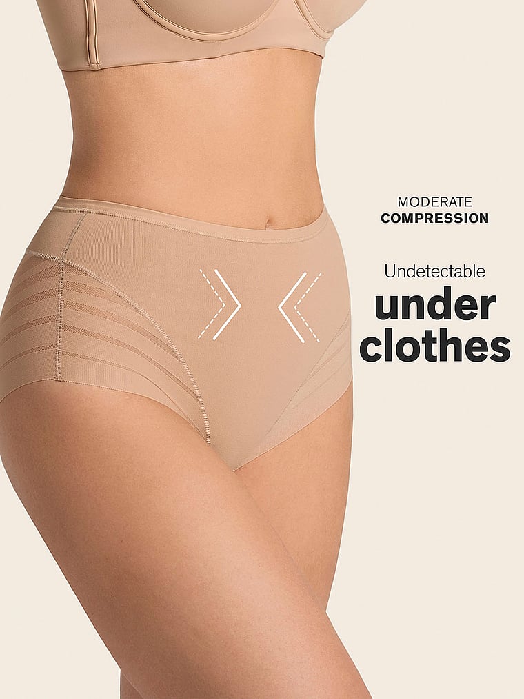Victoria's Secret, Leonisa Shapewear Moderate Compression Undetectable Contouring Panty, Beige, detail, 3 of 3