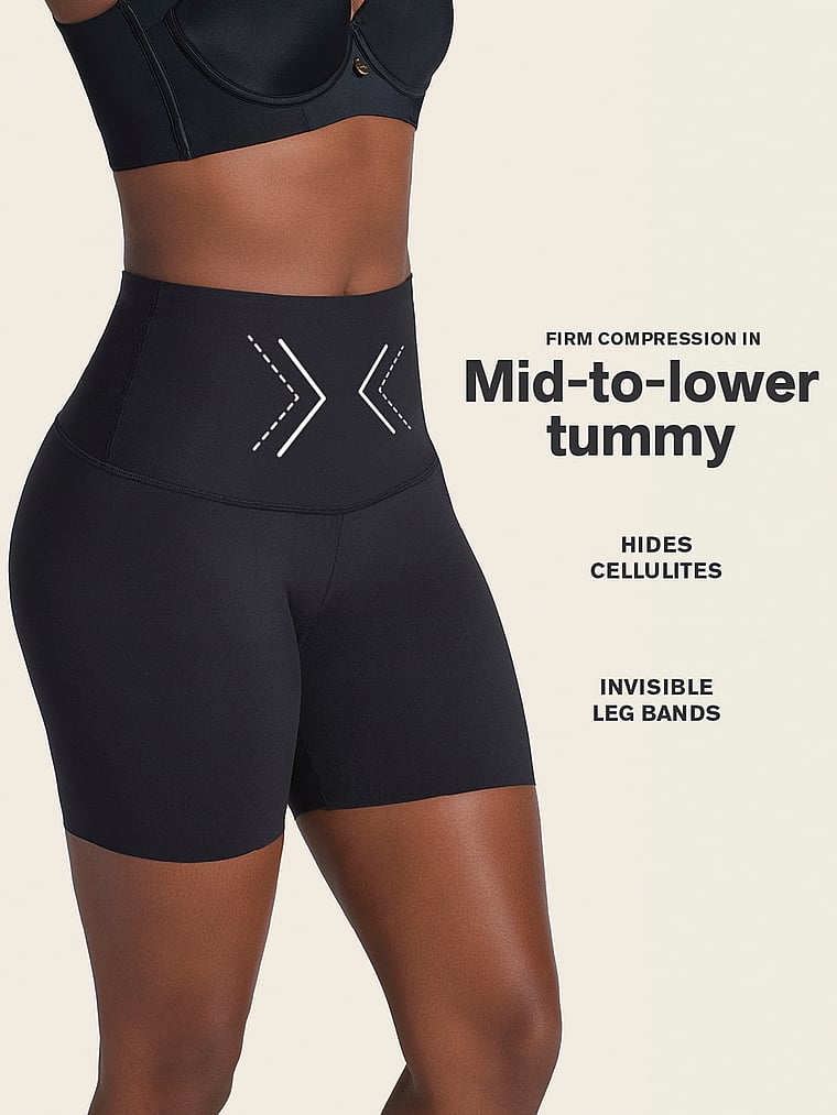 Victoria's Secret, Leonisa Shapewear Firm Compression High-Waist Shaper Slip Shorts, Black, detail, 6 of 6