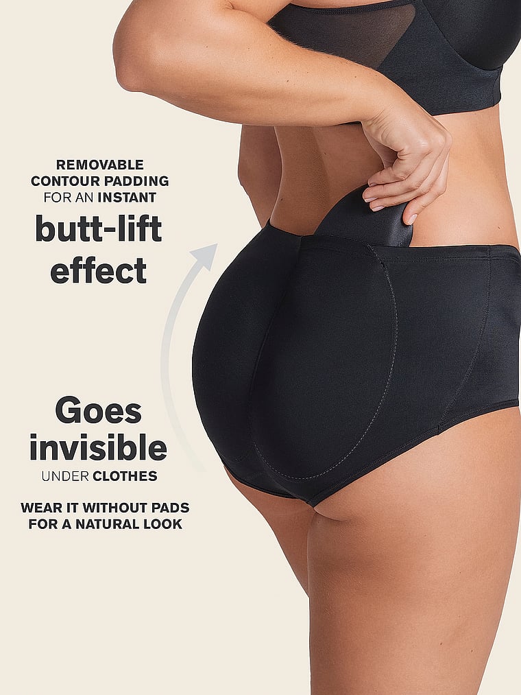 Victoria's Secret, Leonisa Shapewear Magic Instant Butt Lift Padded Panty, Black, detail, 3 of 3