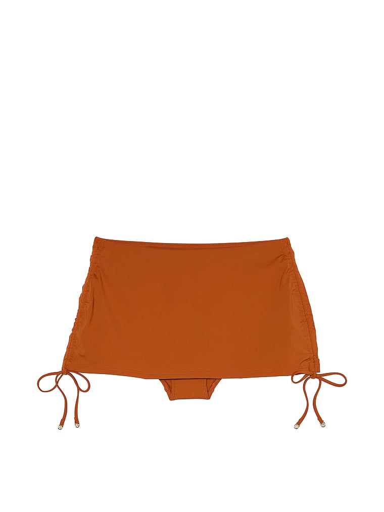 Victoria's Secret, Victoria's Secret Swim Essential Ruched Swim Skirt, Apple Cinnamon, offModelFront, 3 of 3