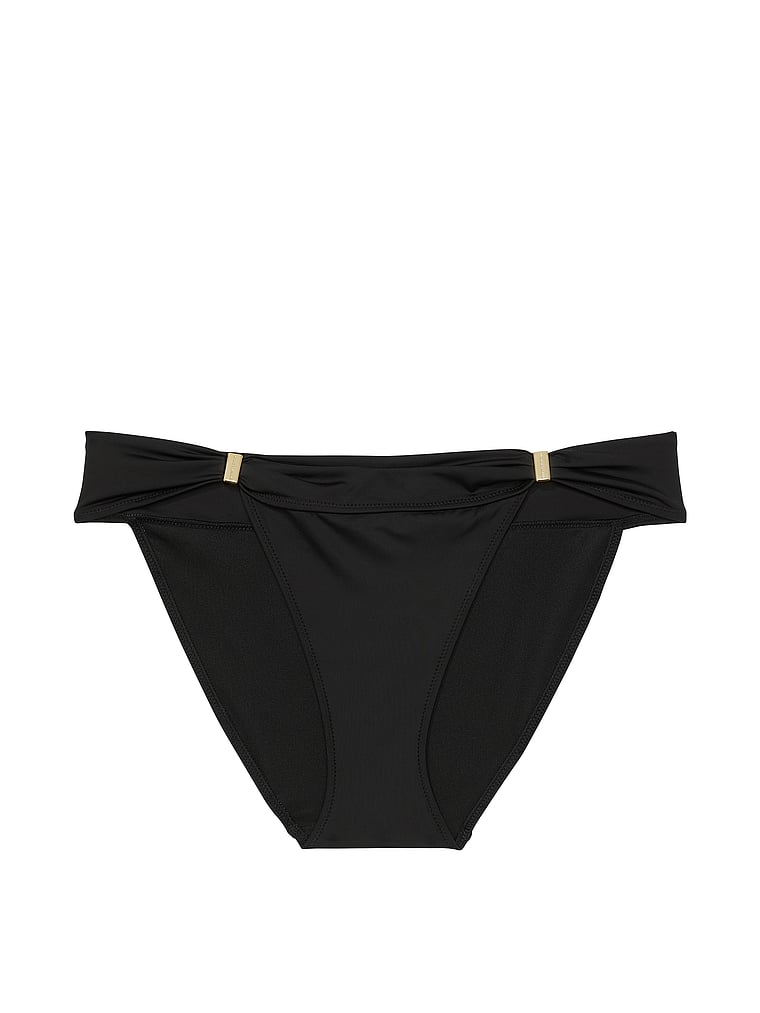 Victoria's Secret, Victoria's Secret Swim Harlow Bikini Bottom, Pure Black, offModelFront, 4 of 4