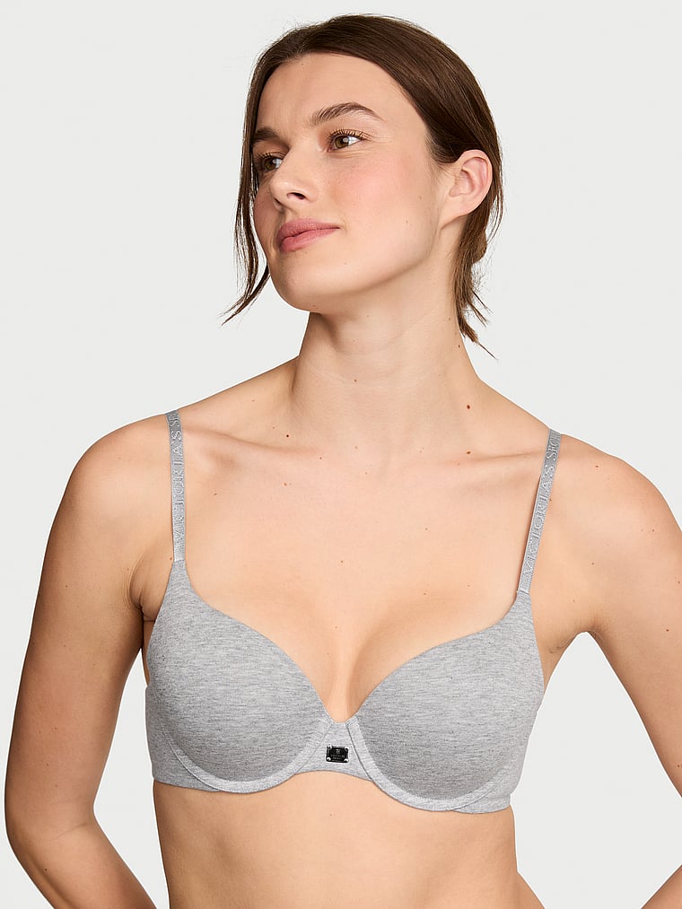 Cotton Logo Hardware Perfect Shape Push-Up Bra