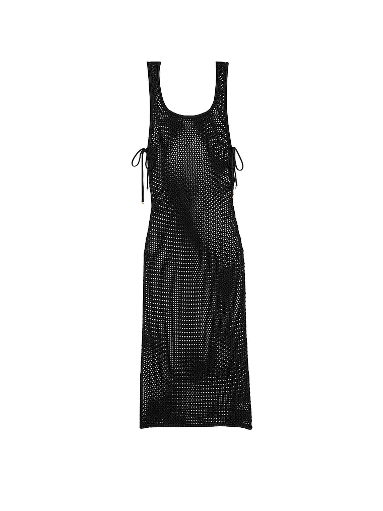 Victoria's Secret, Victoria's Secret Swim Beachwear Crochet Midi Dress, Pure Black, offModelFront, 3 of 3