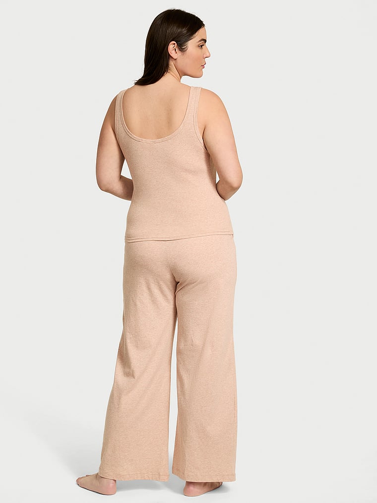 Victoria's Secret, Victoria's Secret 100% Cotton Tank & Pants Pajama Set, Heather Pretty Blush, onModelBack, 2 of 4