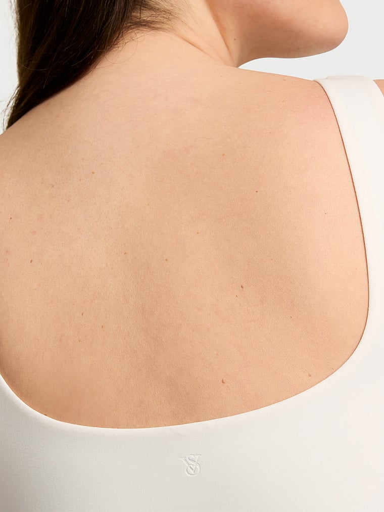 Victoria's Secret, Victoria's Secret Bodywear by Victoria's Secret with FeatherSoft™ Innovation Square-Neck Tank Bodysuit, COCONUT WHITE, detail, 5 of 5