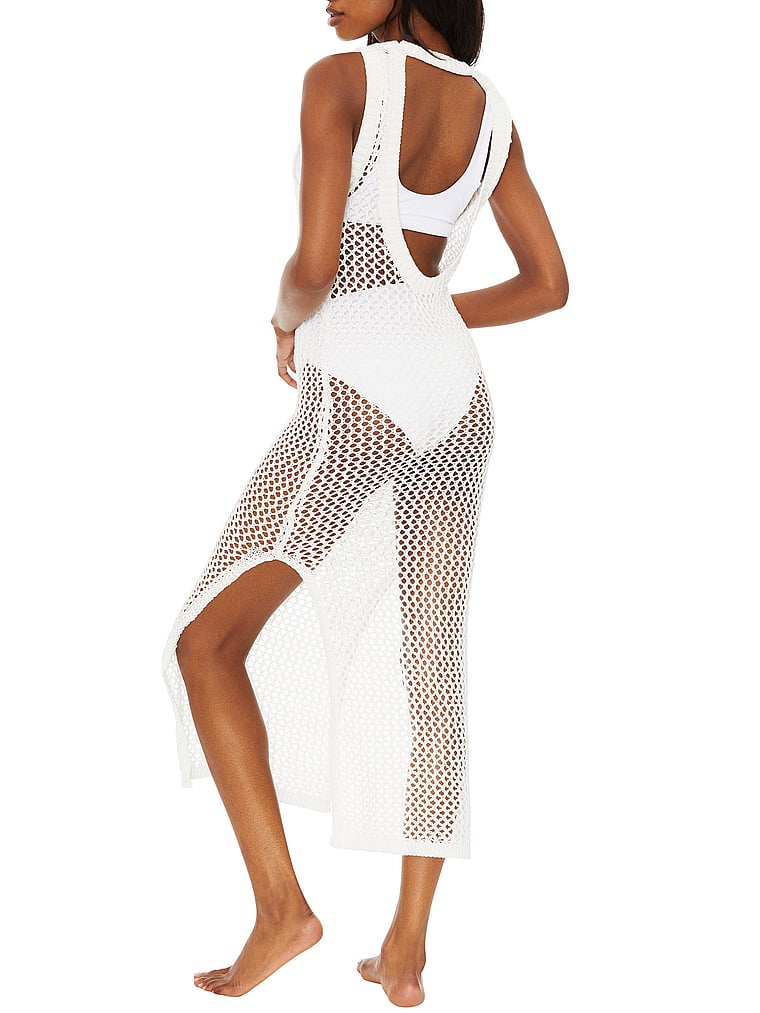 Victoria's Secret, Beach Riot Holly Dress, White, onModelBack, 3 of 5