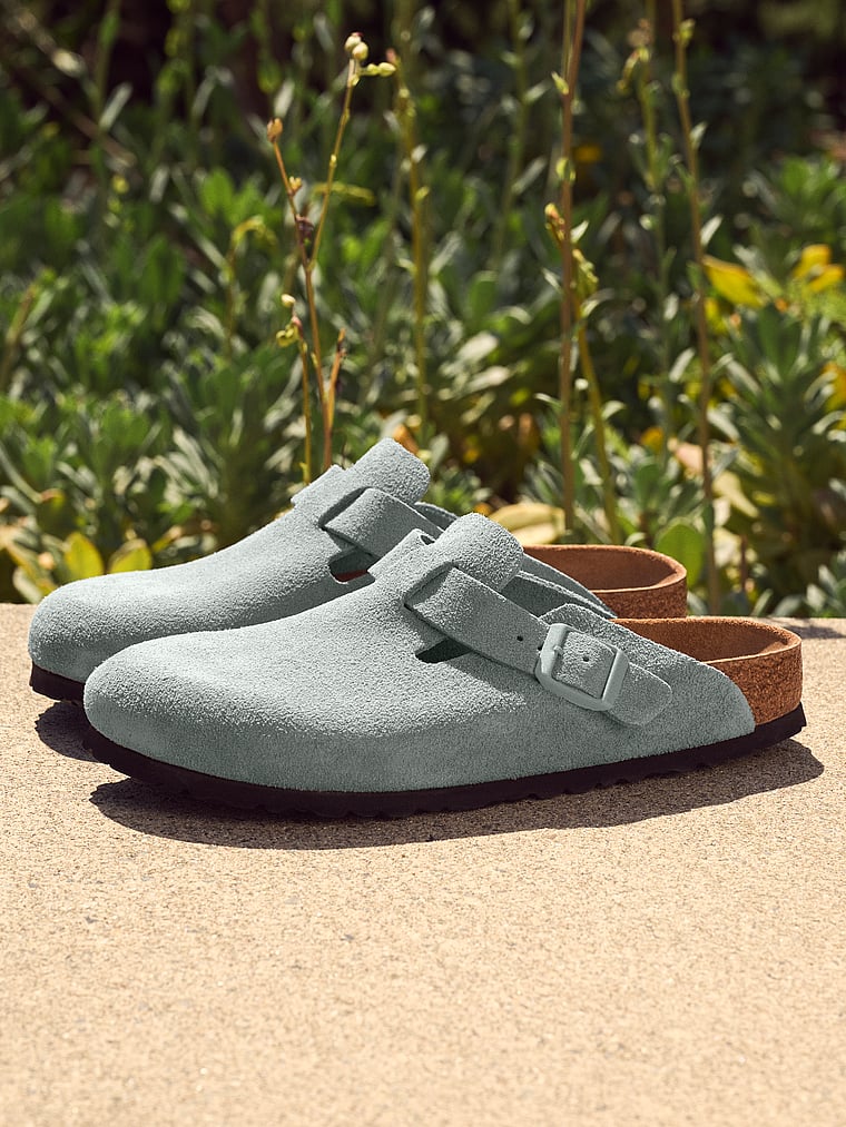 Birkenstock Boston Soft Footbed Clog, Pure Sage, onModelBack, 2 of 3