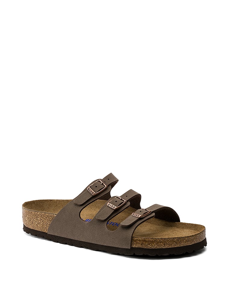 Birkenstock Florida Soft Footbed Sandal, Mocha, onModelFront, 1 of 3