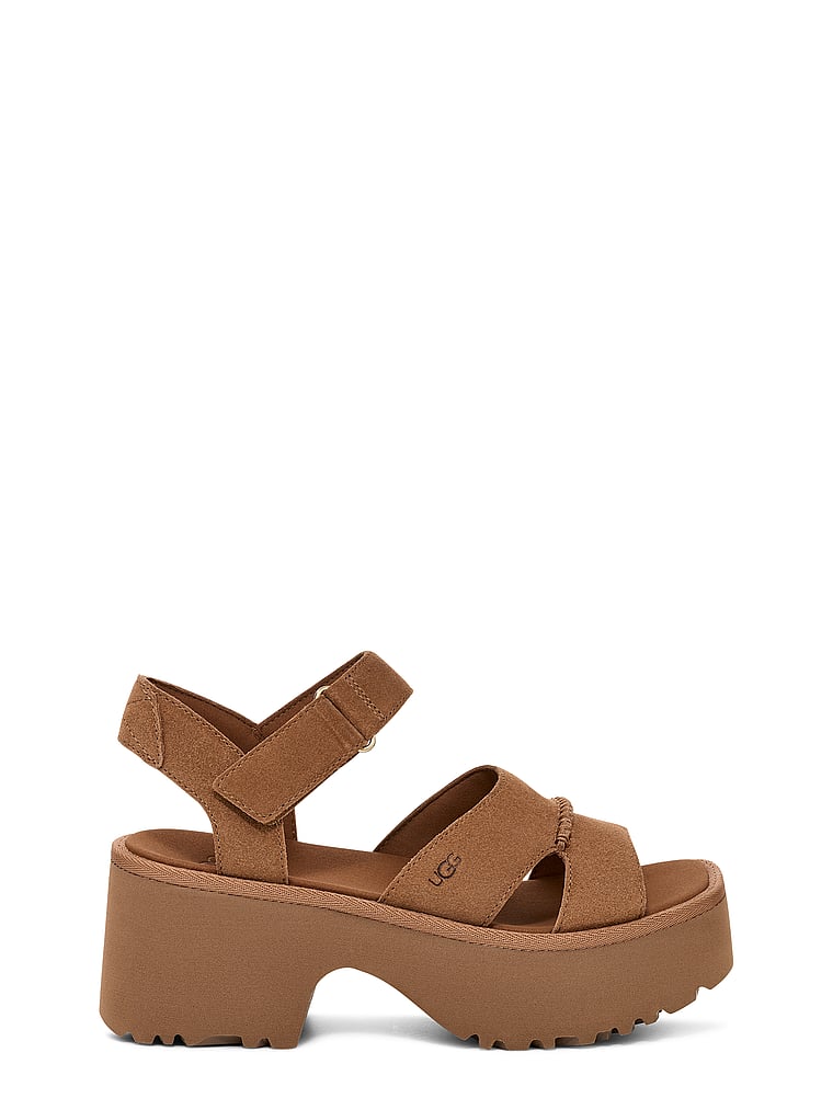 UGG® New Height Ankle Strap Sandals, Chestnut, onModelFront, 1 of 4