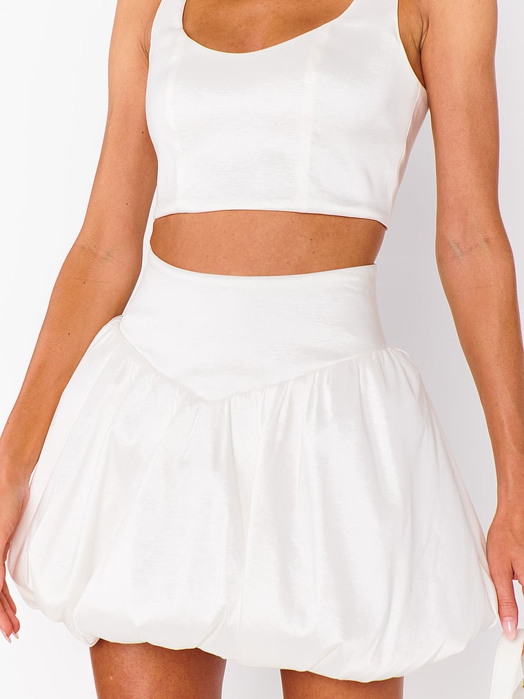 Victoria's Secret, Show Me Your Mumu Celeste Skort, White Taffeta, detail, 3 of 3