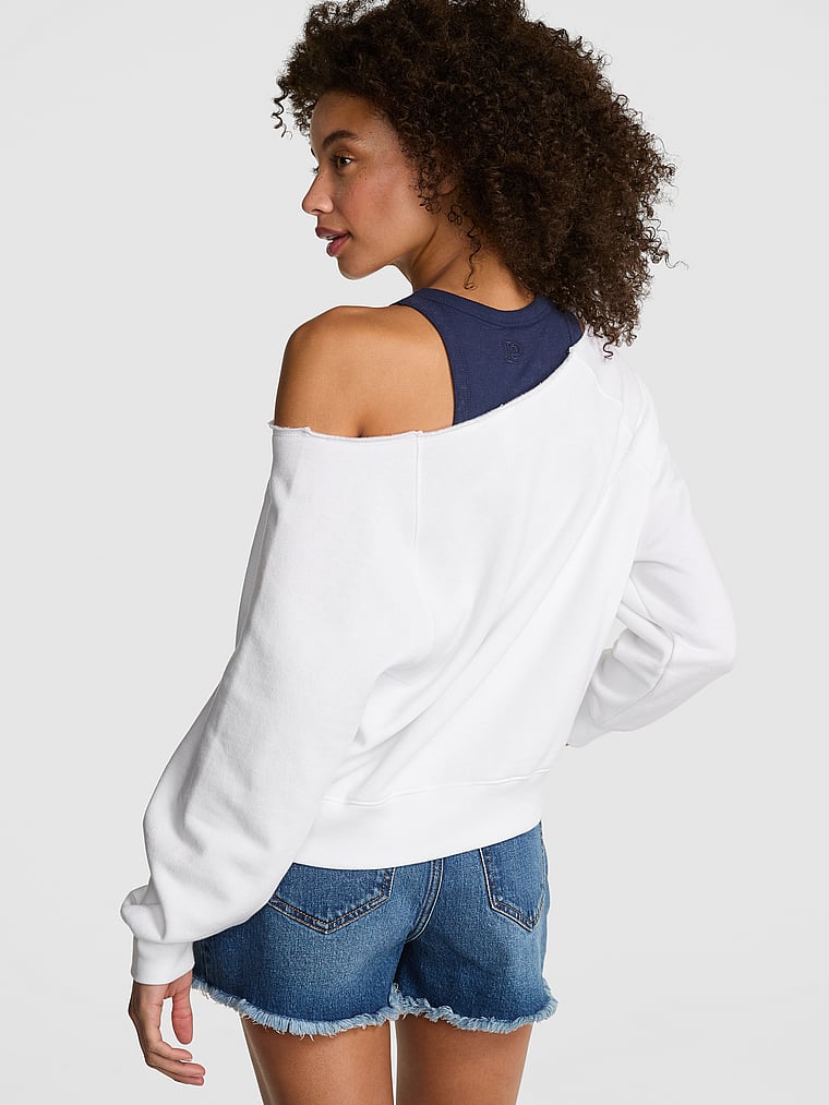 Buy ivy fleece off the shoulder sweatshirt order undefined online pink