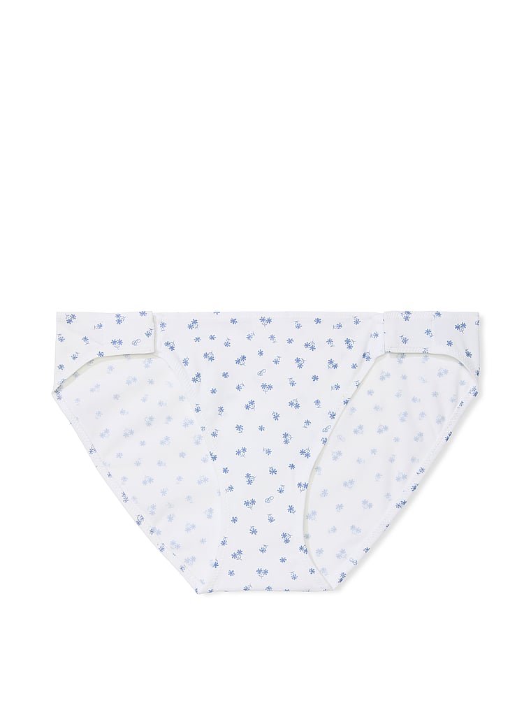 PINK Adaptive Bikini Panty, White Ditsy Floral Print, offModelFront, 3 of 3