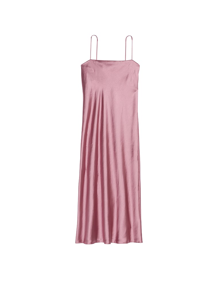 Victoria's Secret, Victoria's Secret Luxe Satin Long Slip Dress, offModelFront, 3 of 3