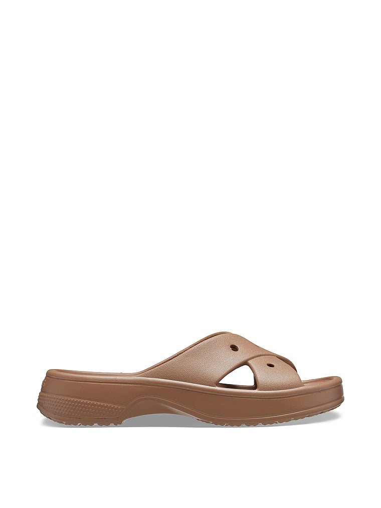 Crocs Classic Cross Strap Sandal, Milk Chocolate, onModelBack, 2 of 4