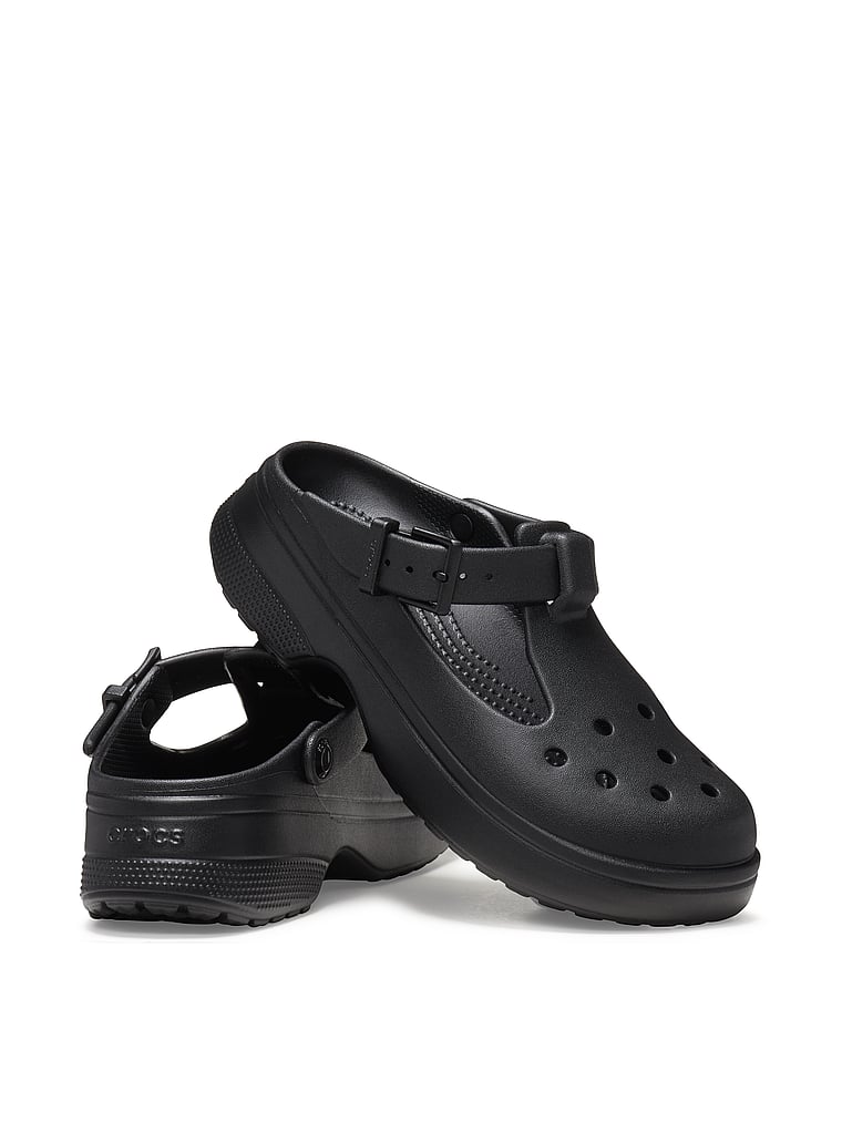 Crocs Classic Mary Jane Clog, Black, offModelFront, 3 of 4