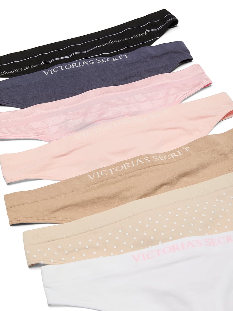 Victoria's Secret, Victoria's Secret 5-Pack Seamless Thong Panties, Multi, detail, 2 of 2