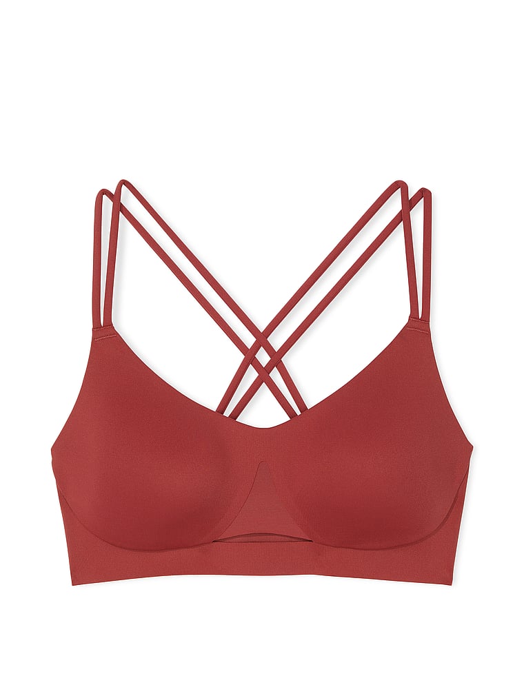 Victoria's Secret, VSX VSX Elevate™ Strappy-Comfort Sports Bra , Russet, offModelFront, 3 of 3