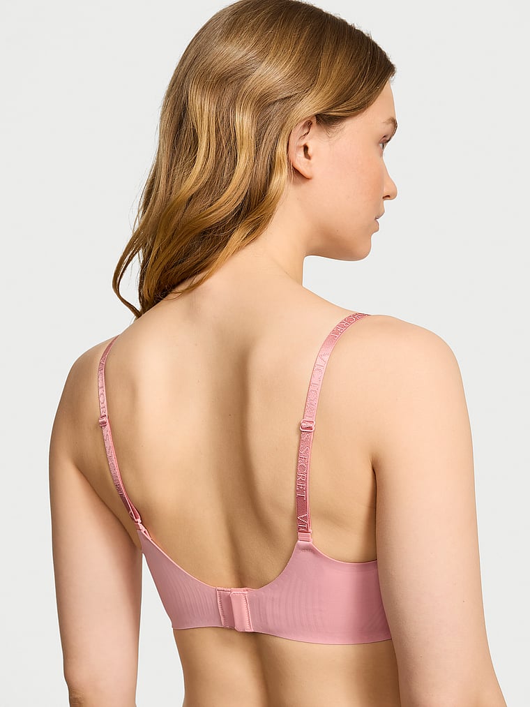 Victoria's Secret, Victoria's Secret Bare Push-Up Wireless Comfort Bra, Pink Lily, onModelBack, 2 of 3 Lotta is 5'10" and wears 34B or Small