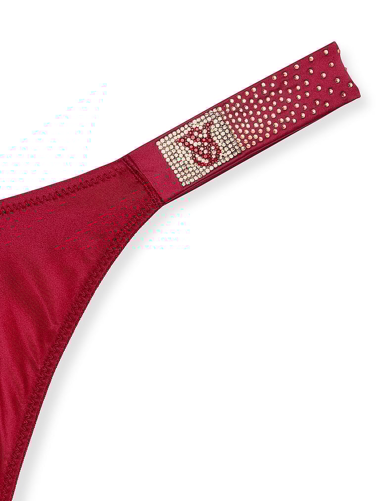 Victoria's Secret, Very Sexy Scattered Shine Strap Smooth Thong Panty, Red Lacquer, detail, 5 of 5