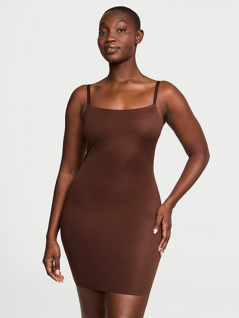 Victoria's Secret, Victoria's Secret Shapewear by Victoria SheerSmoothing™ Slip, Ganache, onModelFront, 1 of 4
