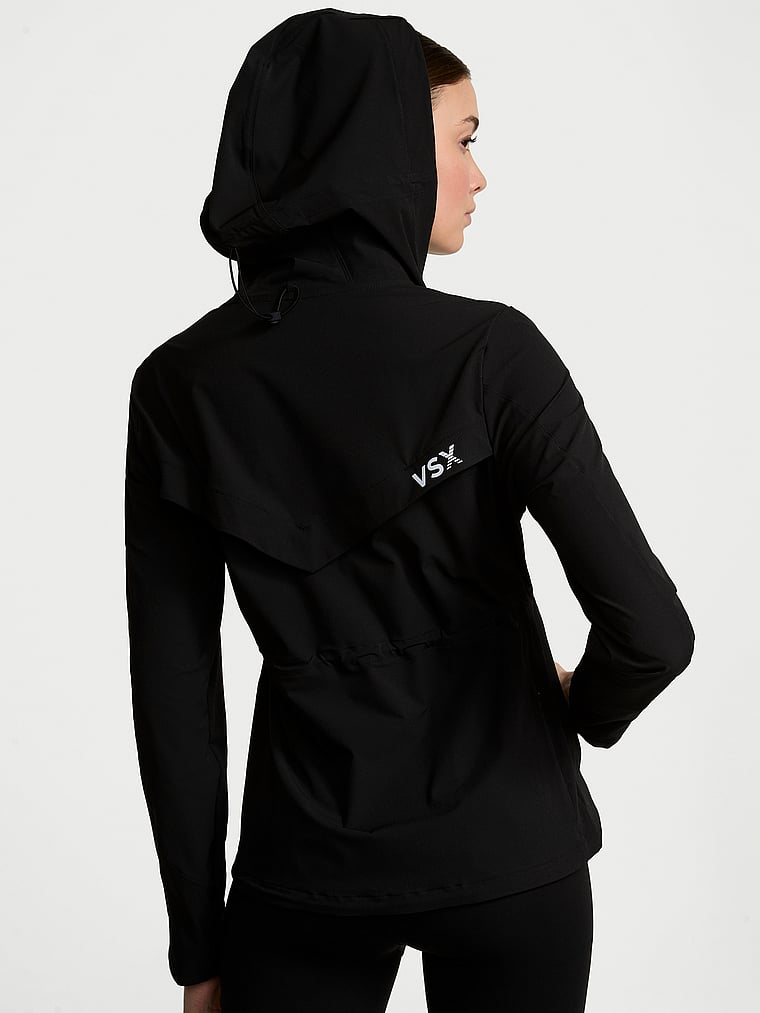 Victoria's Secret, VSX VSX ActiveFlex Run Jacket, Black, onModelBack, 2 of 5
