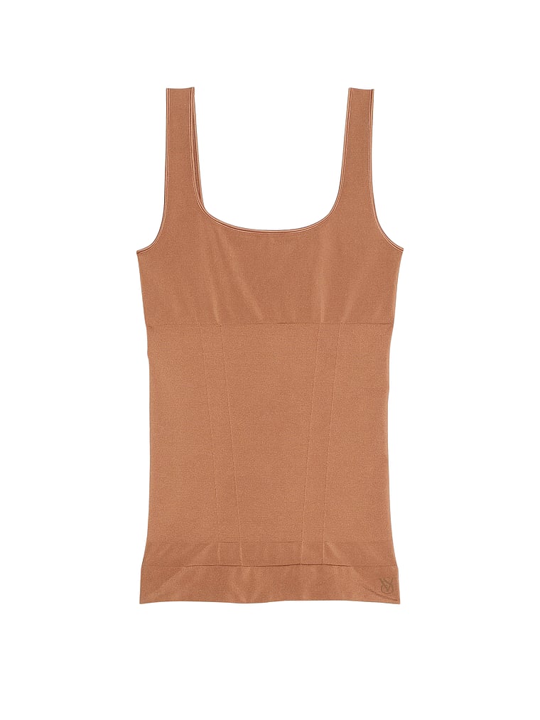 Victoria's Secret, Victoria's Secret Shapewear by Victoria SeamlessShaping™ Cinched Tank Top, Caramel, offModelFront, 3 of 3