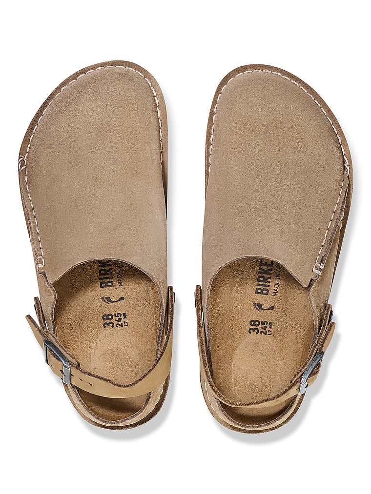 Birkenstock Lutry Clog, Gray Taupe, onModelBack, 2 of 3