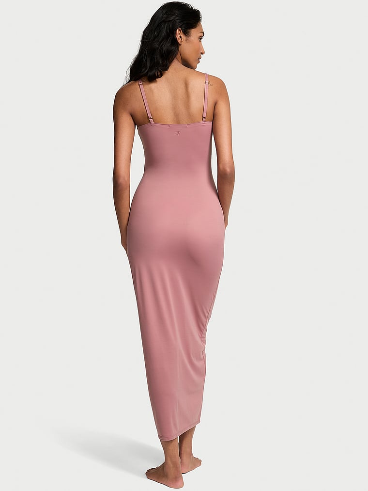 Victoria's Secret, Victoria's Secret Bodywear by Victoria with FeatherSoft™ Innovation Maxi Slip Dress, Nostalgia Rose , onModelBack, 3 of 4