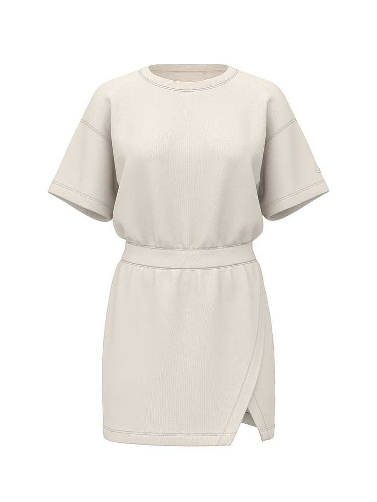 Victoria's Secret, VSX VSX Featherweight Knit Tee Dress, Classic Plaster, offModelFront, 3 of 3