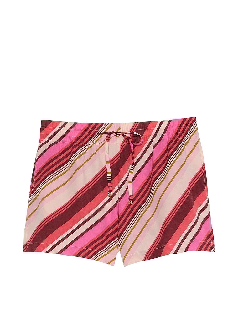 Victoria's Secret, Victoria's Secret Swim Cover-Up Shorts, Pink Stripes, offModelFront, 4 of 4